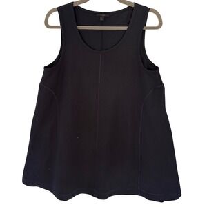 COS Sleeveless A-Line Black Dress‎ Women's M Cotton Stretch Made in Portugal